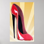 Black Heel Red Stiletto Shoe in Sunburst Print<br><div class="desc">for shoe lovers!</div>