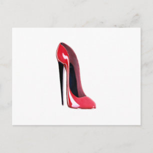 Black heel, red stiletto shoe postcard