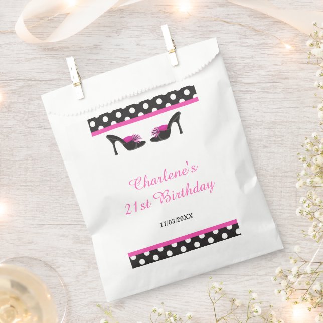Black Heels Shoes Birthday Party Favour Bag (Clipped)