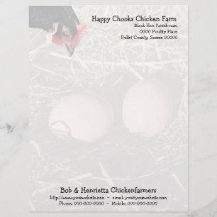 Black hen and eggs customised letterhead