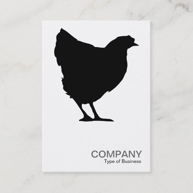 Black Hen Symbol 02 - White Business Card (Front)