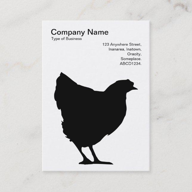 Black Hen Symbol - Black on White Business Card (Front)