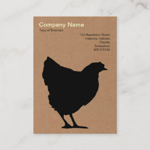 Black Hen Symbol - Cardboard Business Card