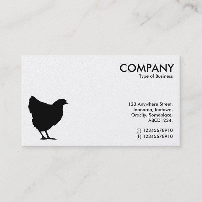 Black Hen Symbol - White (Gold Card) Business Card (Front)