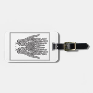 Black Henna Hands Luggage Tag