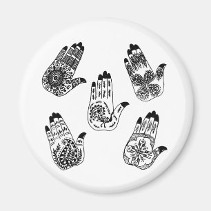 Black Henna Tattoo Hands Magnet
