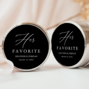 Black Her Favourite Wedding Treat Box Classic Classic Round Sticker