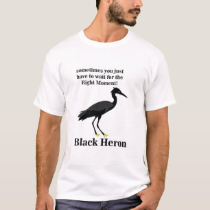 Black Heron Bird Wildlife T-Shirt