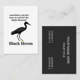Black Heron Egret Bird Wildlife Business Card