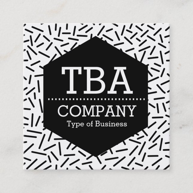 Black Hexagon - Abstract 300117 Square Business Card (Front)