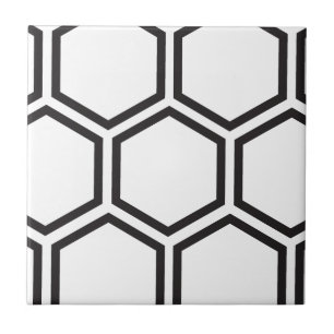 Black Hexagon pattern. Ceramic Tile