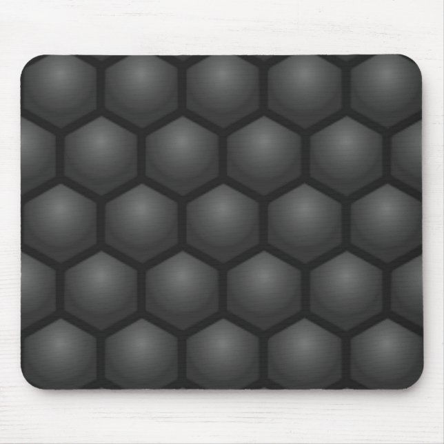 BLACK HEXAGON PATTERN MOUSE PAD (Front)