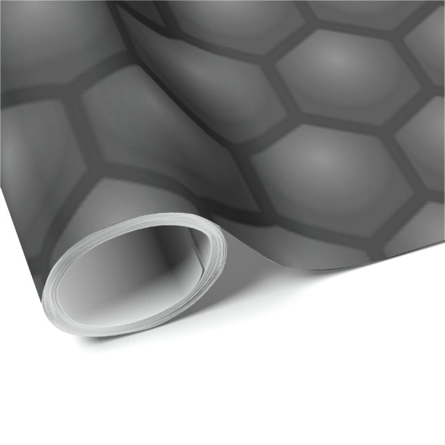 BLACK HEXAGON PATTERN WRAPPING PAPER (Roll Corner)