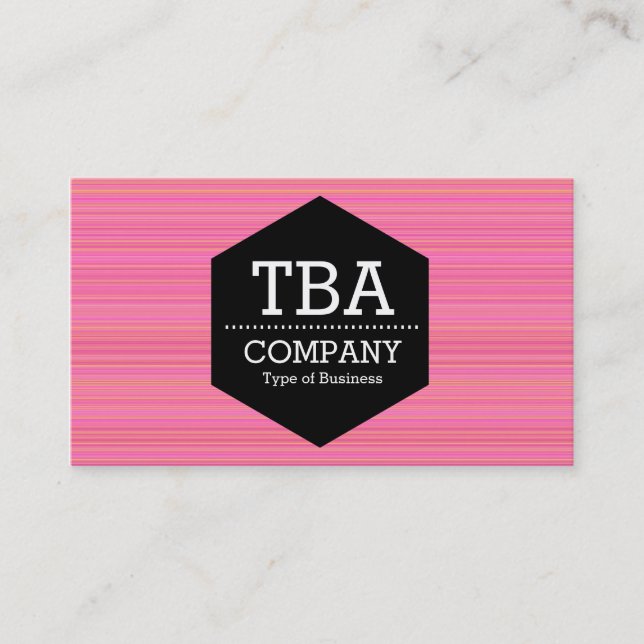 Black Hexagon - Pink Lines Business Card (Front)