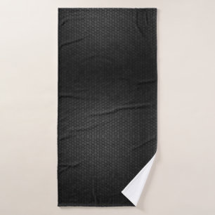 Black Hexagon Shape Design Bath Towel