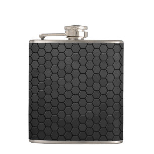 Black Hexagon Shape Design Hip Flask