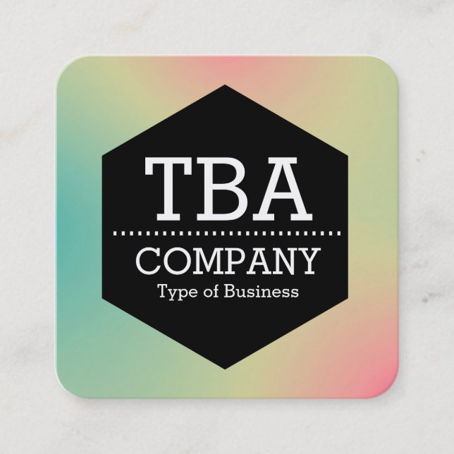 Black Hexagon -  Soft Gradient Square Business Car Card (Front)