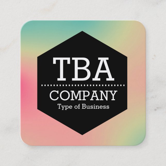 Black Hexagon -  Soft Gradient Square Business Car Square Business Card (Front)