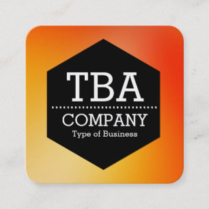 Black Hexagon -  Soft Gradient Square Business Card