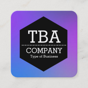 Black Hexagon -  Soft Gradient Square Business Card