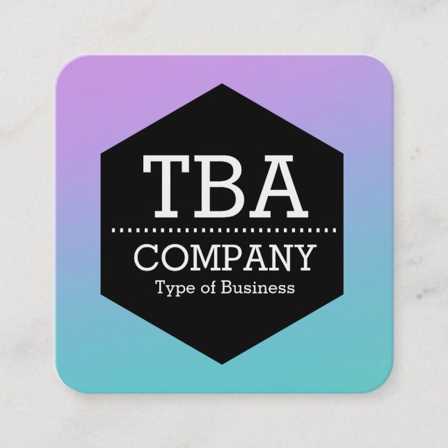 Black Hexagon -  Soft Gradient Square Business Card (Front)