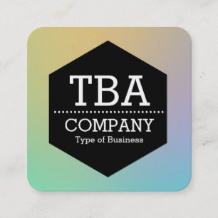 Black Hexagon -  Soft Gradient Square Business Card