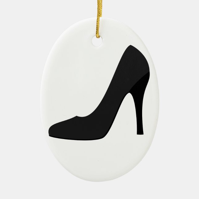 Black High Heel Ceramic Tree Decoration (Front)