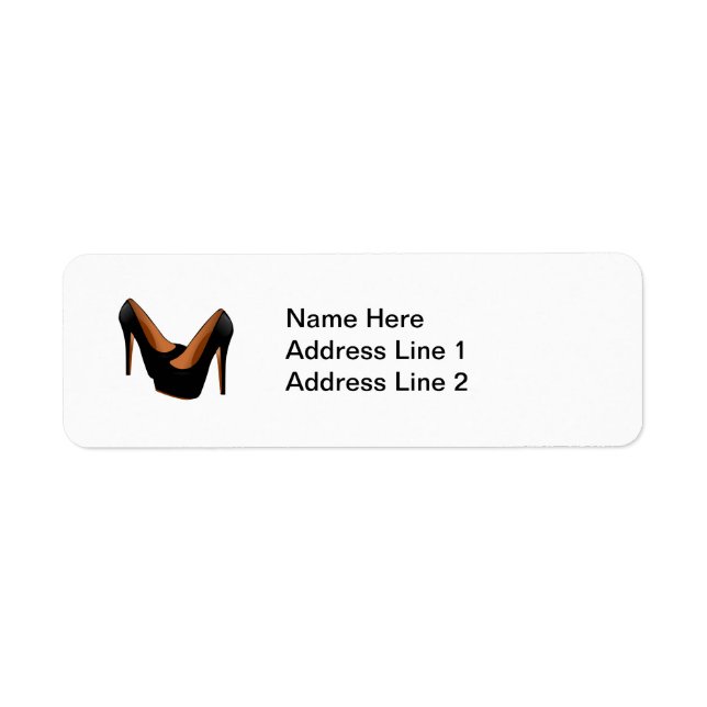Black High Heels Return Address Label (Front)