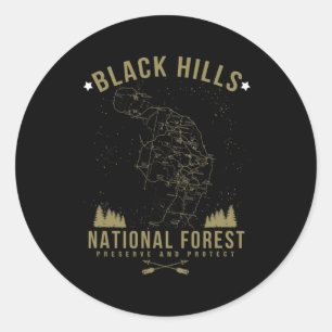 Black Hill National Forest Shirt South Dakota Hiki Classic Round Sticker