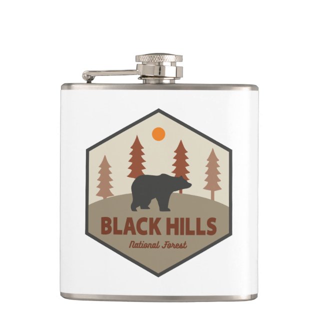 Black Hills National Forest Bear Hip Flask (Front)