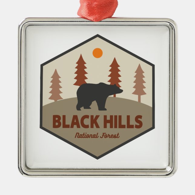 Black Hills National Forest Bear Metal Ornament (Front)