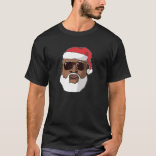 Black hip hop Santa Claus novelty African American T-Shirt