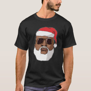 Black hip hop Santa Claus novelty African American T-Shirt