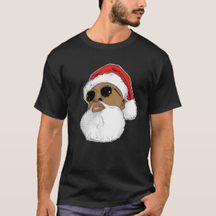 Black hip hop Santa Claus novelty African American T-Shirt