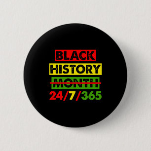 Black History 24 7 365 Africa Map Bhm Pride Afro W 6 Cm Round Badge