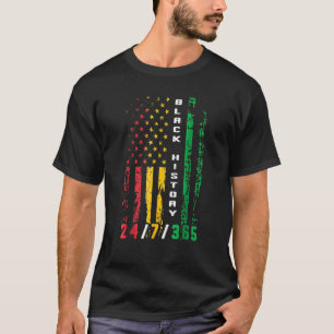 Black History 24 7 365 African American Flag Afri T-Shirt