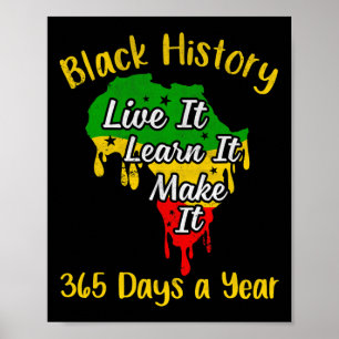 Black History 365 Days A Year Black History Month  Poster