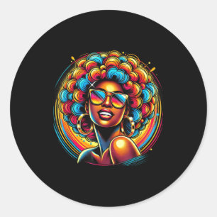 Black History Africa Black Queen Sungles Afro Colo Classic Round Sticker