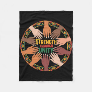 Black History African American Pride Strength Thro Fleece Blanket