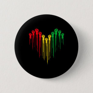Black History African Heart Afro Black History Mon 6 Cm Round Badge