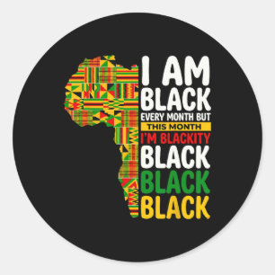 Black History African Map Men Women Melanin Pride Classic Round Sticker