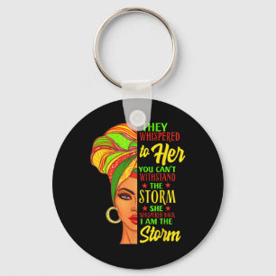 Black History African Woman Afro I Am The Storm  Key Ring