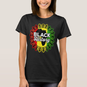 Black History African World Colourful Flag Inspira T-Shirt