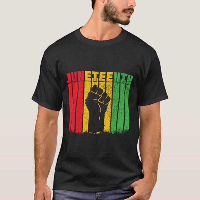 Black History Afro American African Freedom  T-Shirt (Front)