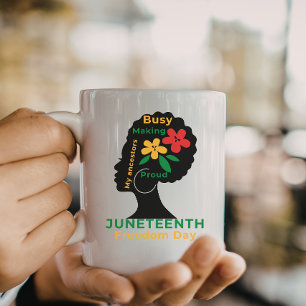 Black History afro woman Juneteenth aesthetic  Coffee Mug