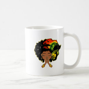 Black History Afro Woman Praying God Melanin Queen Coffee Mug