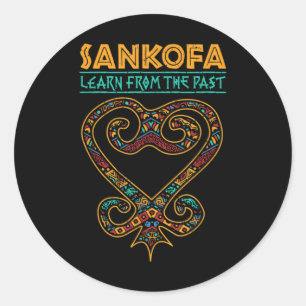 Black History Afrocentric Sankofa Tribal Illustrat Classic Round Sticker