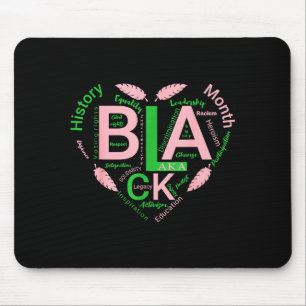 Black history aka inspired heart women girl mouse pad
