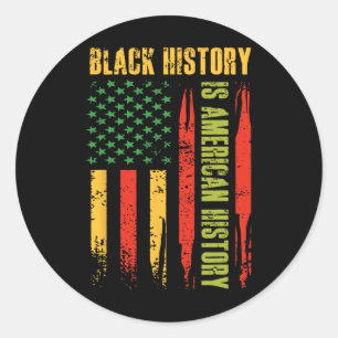 Black History American History Us Flag Bhm African Classic Round Sticker