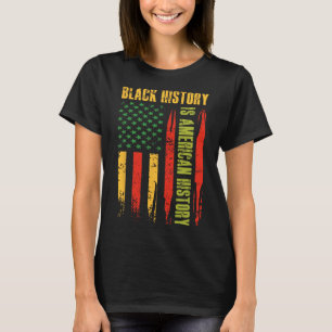 Black History American History Us Flag Bhm African T-Shirt